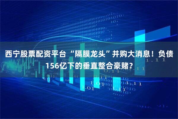 西宁股票配资平台 “隔膜龙头”并购大消息！负债156亿下的垂直整合豪赌？